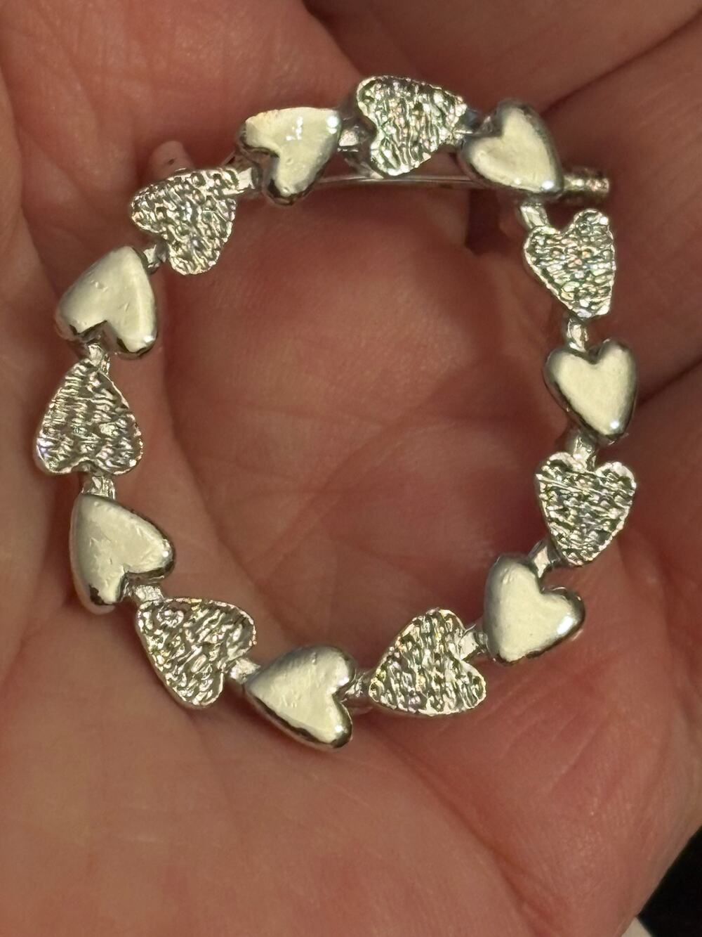 Vintage Gerry’s Heart Wreath Brooch Silver Tone